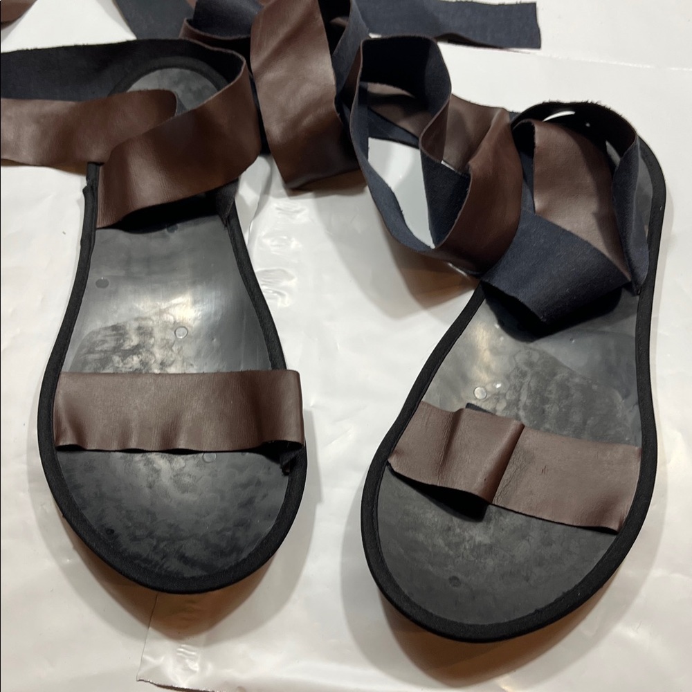 Brown Roman gladiator Sandals Jesus shoes costume,  men’s women’s M L Halloween